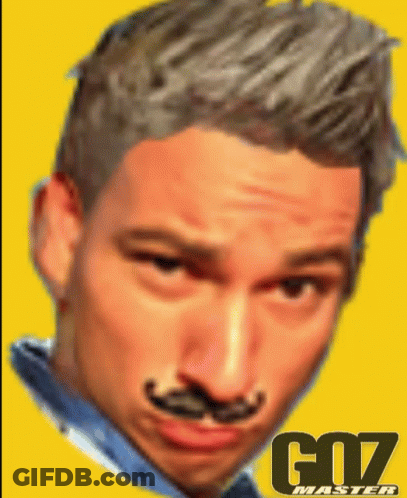 Close Up Of Man's Face With G07 Master Logo GIF
