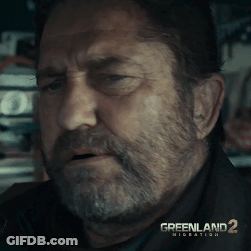Close Up Of Man's Face With Greenland 2 Migration GIF