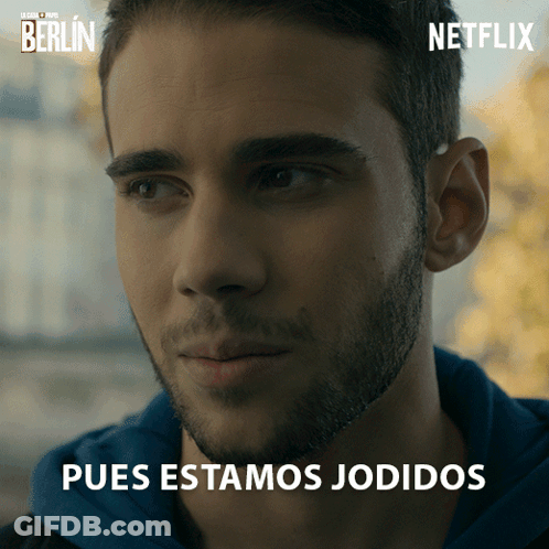 Close Up Of Man's Face With Pues Estamos Jodidos GIF