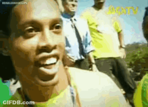 Close Up Of Man's Face With Ronaldinhoclips GIF