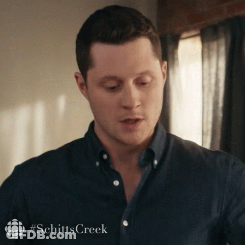 Close Up Of Man's Face With Schitts Creek GIF