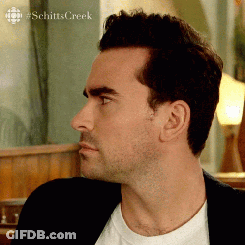 Close Up Of Man's Face With Schitts Creek GIF