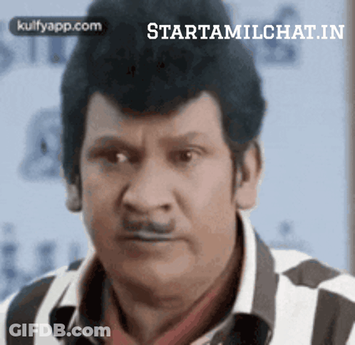 Close Up Of Man's Face With Starttamilchat.in GIF