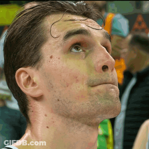Close Up Of Man's Face With Sweat GIF