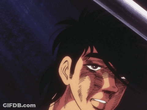Close Up Of Man's Face With Sword Behind Him GIF