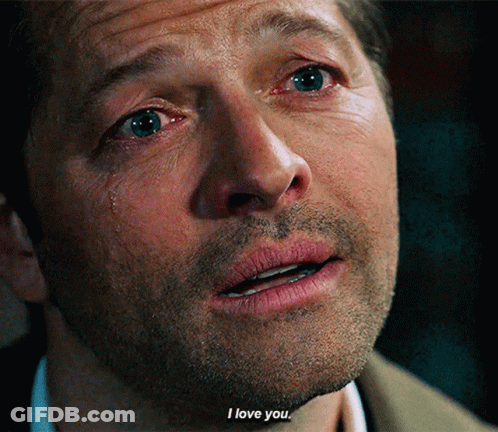 Close Up Of Man's Face With Tear I Love You GIF