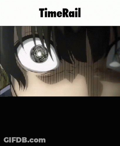 Close Up Of Man's Face With Timerail Text GIF