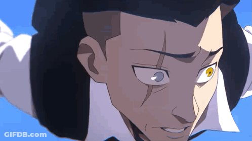 Close Up Of Man's Face With Yellow Eyes GIF