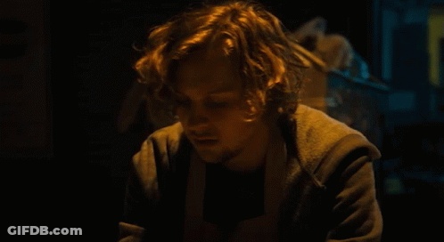 Close Up Of Man's Face With Yellow Light GIF