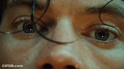 Close Up Of Man's Sweaty Eyes GIF