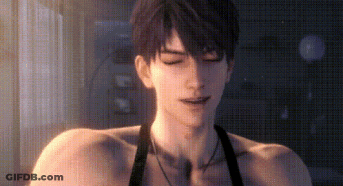 Close Up Of Man's Torso With Eyes Closed GIF