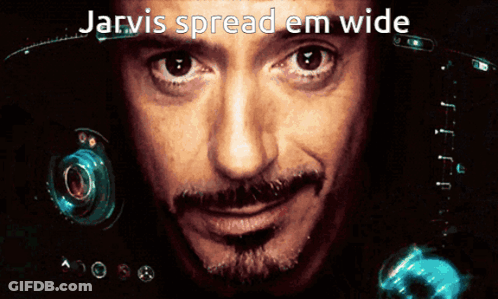 Close Up Of Man Saying Jarvis Spread Em Wide GIF