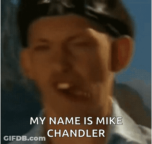 Close Up Of Man Saying My Name Is Mike Chandler GIF