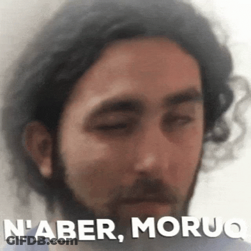 Close Up Of Man Saying N'aber Moruq GIF