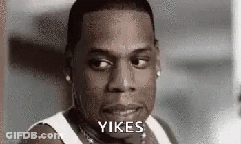 Close Up Of Man Saying Yikes GIF