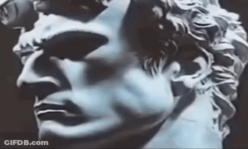Close Up Of Man Statue Face GIF