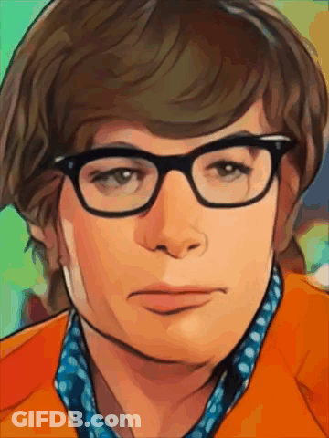 Close Up Of Man Wearing Glasses And Blue Shirt GIF