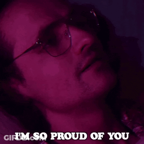 Close Up Of Man Wearing Glasses Saying I'm So Proud Of You GIF