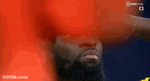 Close Up Of Man With Beard On TV Screen GIF