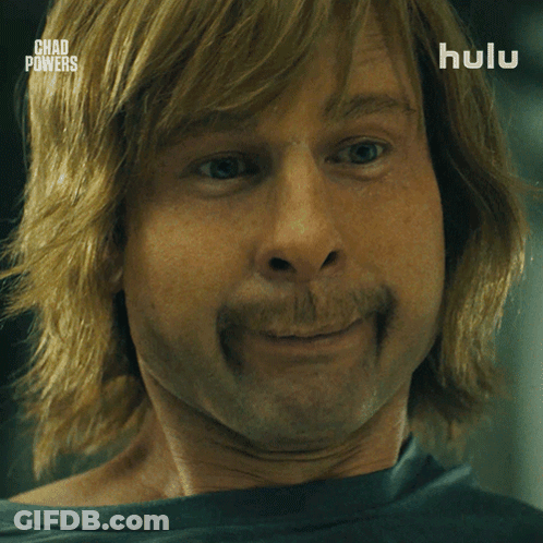 Close Up Of Man With Chad Powers GIF