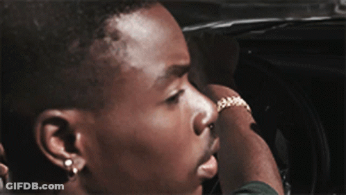 Close Up Of Man With Hand On Chin GIF