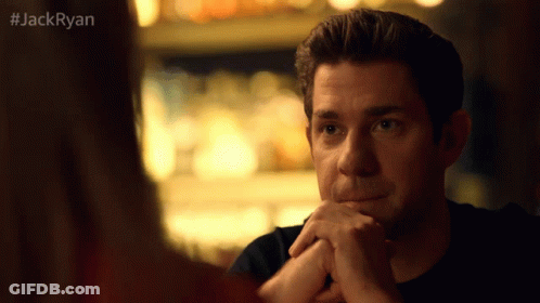 Close Up Of Man With Hashtag #JackRyan GIF