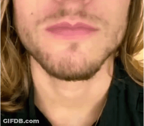 Close Up Of Man With Long Blonde Hair And Beard GIF