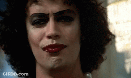 Close Up Of Man With Makeup And Red Lips GIF