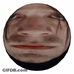 Close Up Of Man With Sphere Face GIF