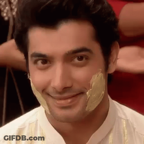 Close Up Of Man With Sticker On Face GIF