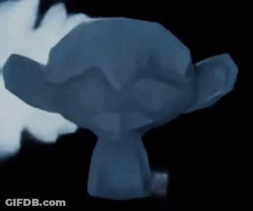 Close Up Of Monkey Head Statue On Black Background GIF