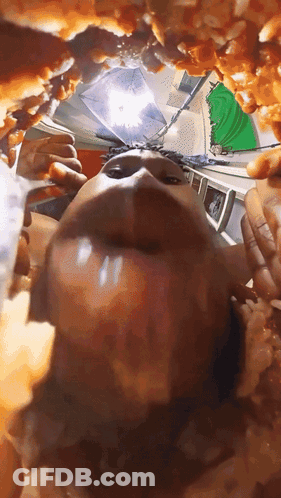 Close Up Of Mouth With Green Background GIF