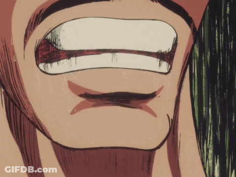 Close Up Of Mouth With White Stripe GIF