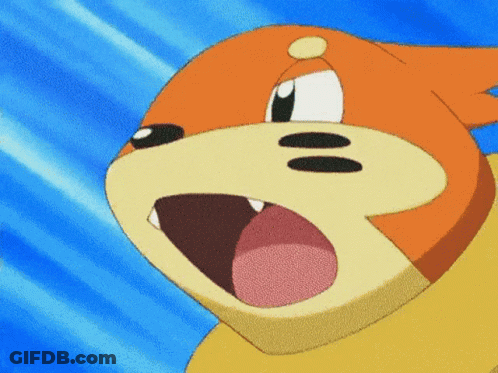 Close Up Of Orange And Yellow Cartoon Character Mouth Open GIF
