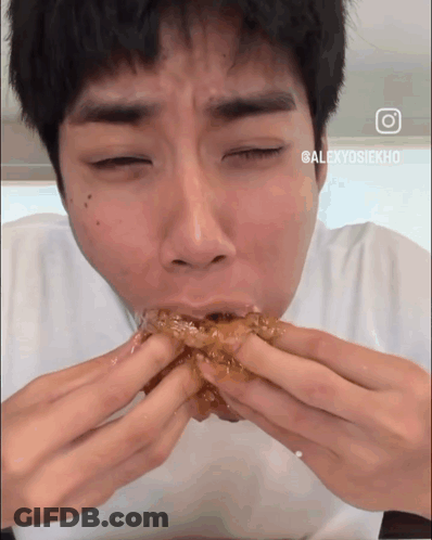 Close Up Of Person Eating Sandwich With Alexyosiexhd GIF
