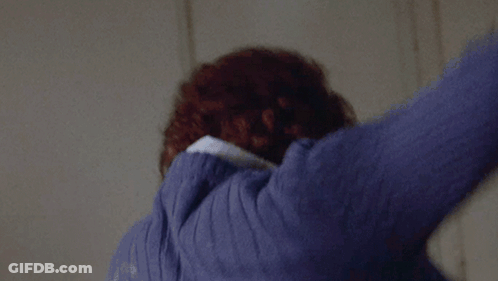 Close Up Of Person In Blue Sweater GIF