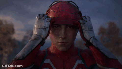 Close Up Of Person In Spiderman Suit GIF
