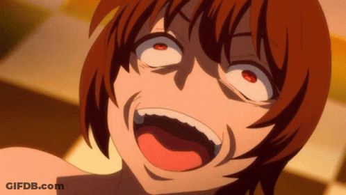Close Up Of Person Making Funny Face With Mouth Wide Open GIF