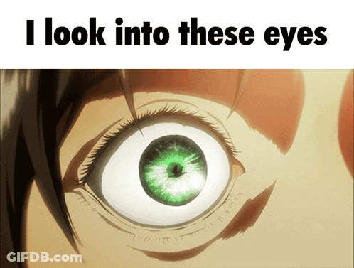 Close Up Of Person's Eye With I Look Into These Eyes GIF