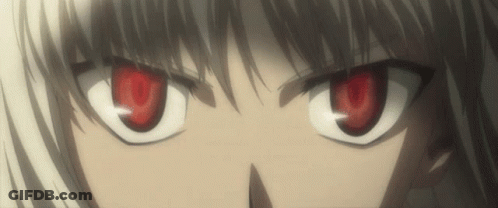 Close Up Of Person's Eyes With Red Irises GIF