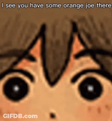Close Up Of Person's Face Saying Orange Joe GIF