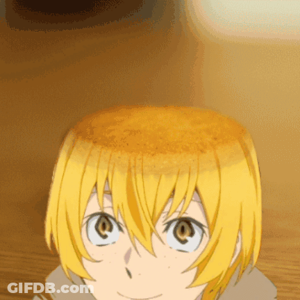 Close Up Of Person's Face With Cake On Head GIF