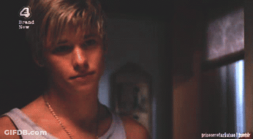 Close Up Of Person's Face With Logo Background GIF