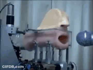 Close Up Of Person's Face With Microphone GIF