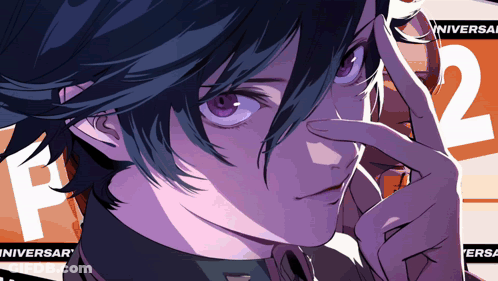 Close Up Of Person's Face With Number 2 GIF