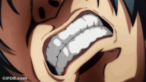 Close Up Of Person's Mouth With Large White Teeth GIF