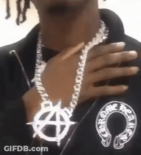 Close Up Of Person Wearing Cross Necklace GIF