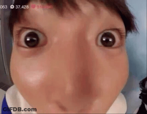 Close Up Of Person With Big Nose And Eyes GIF