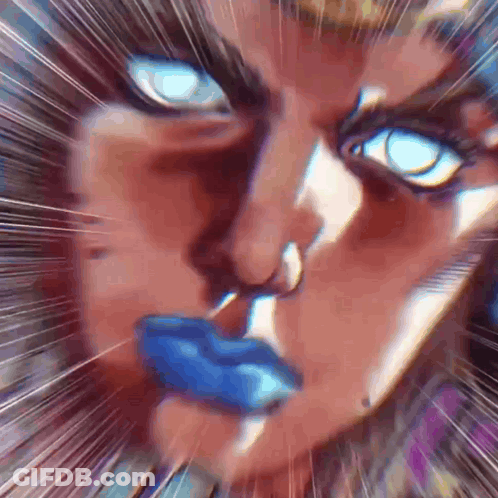Close Up Of Person With Blue Lips GIF