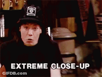 Close Up Of Person With Extreme Close-Up Text GIF